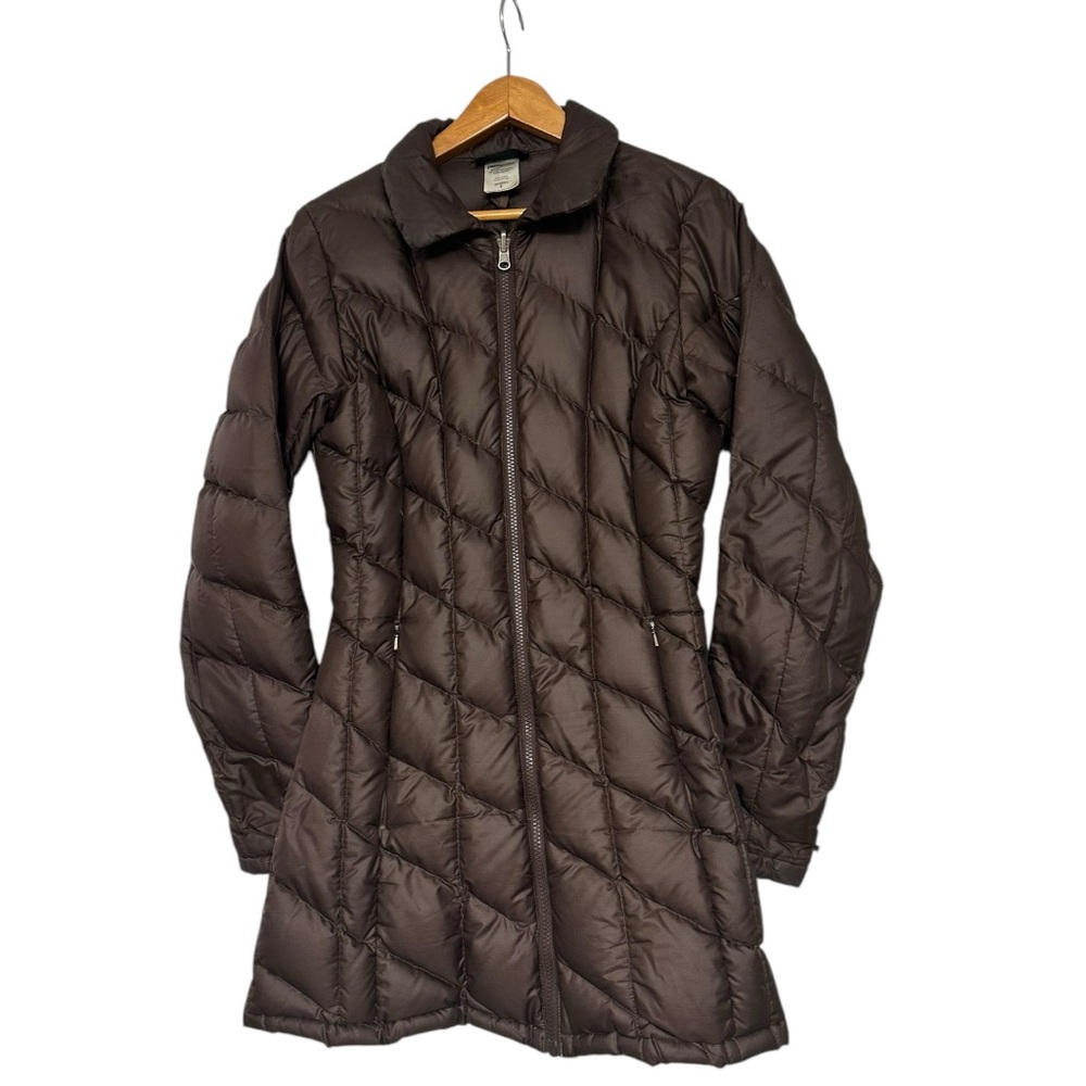 Patagonia Women’s Quilted Down Insulated Parka in Chevron Brown Jacket